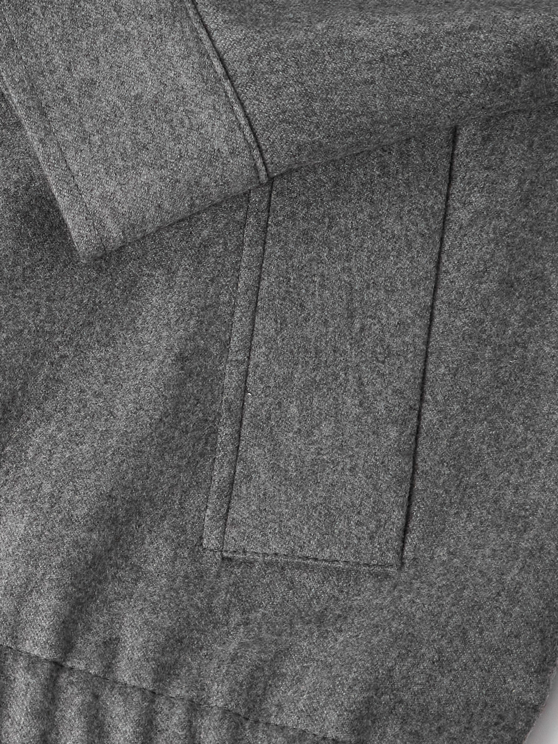 Incotex Brushed Wool-blend Flannel Bomber Jacket In Gray