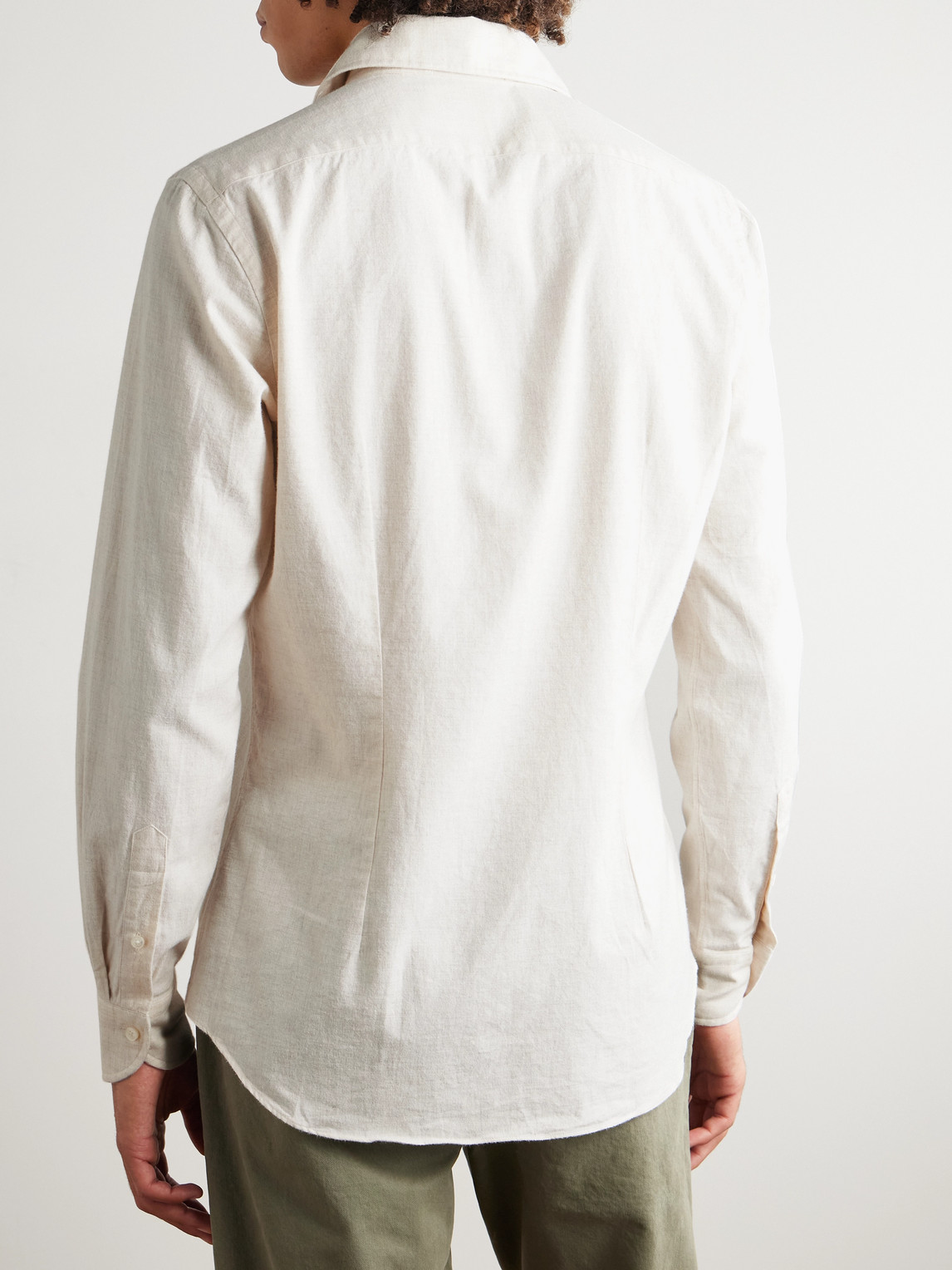 Incotex Glanshirt Slim-fit Cotton-twill Shirt In Neutral