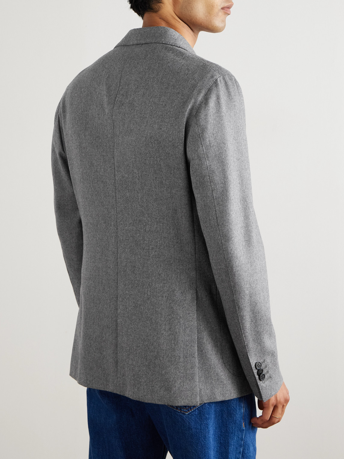 Incotex Slim-fit Wool-blend Blazer In Gray