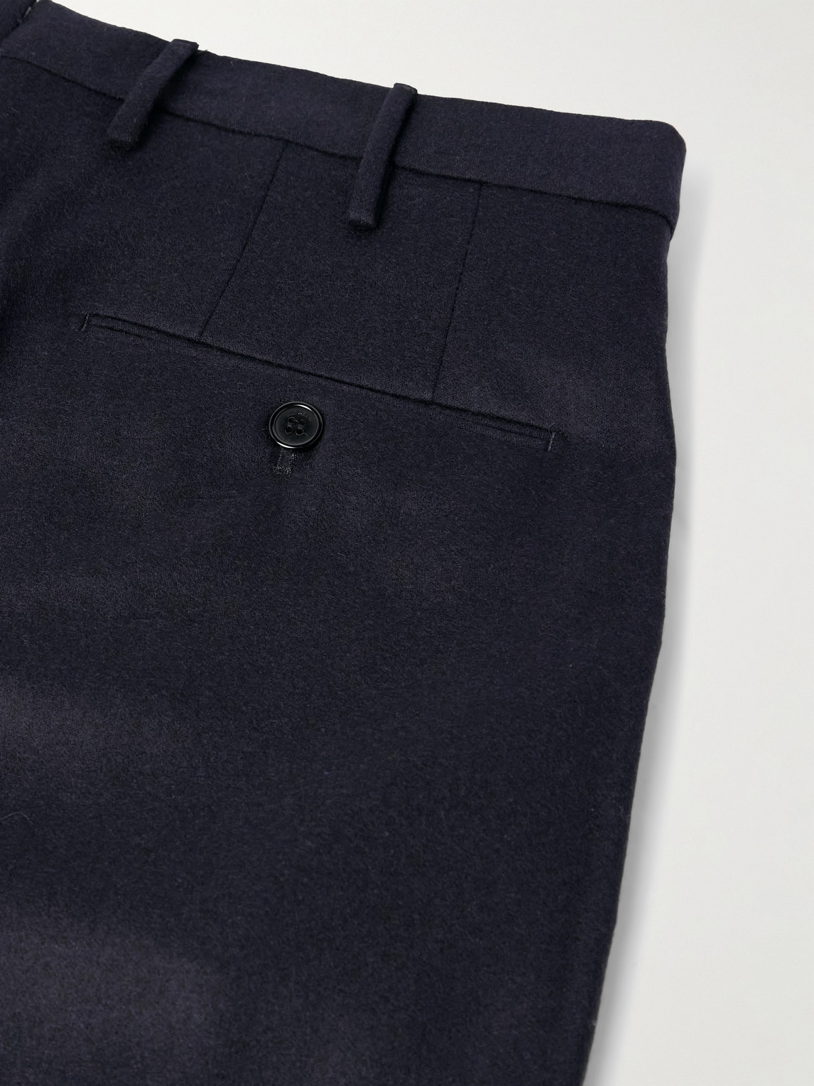 Incotex Slim-fit Virgin Wool-blend Flannel Trousers In Blue