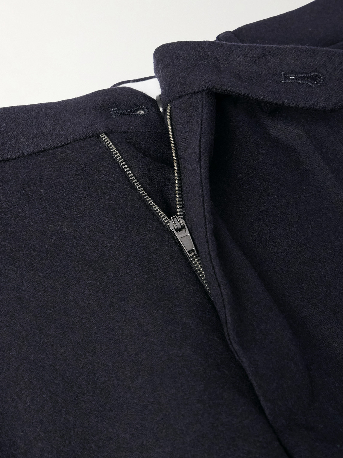 Incotex Slim-fit Virgin Wool-blend Flannel Trousers In Blue