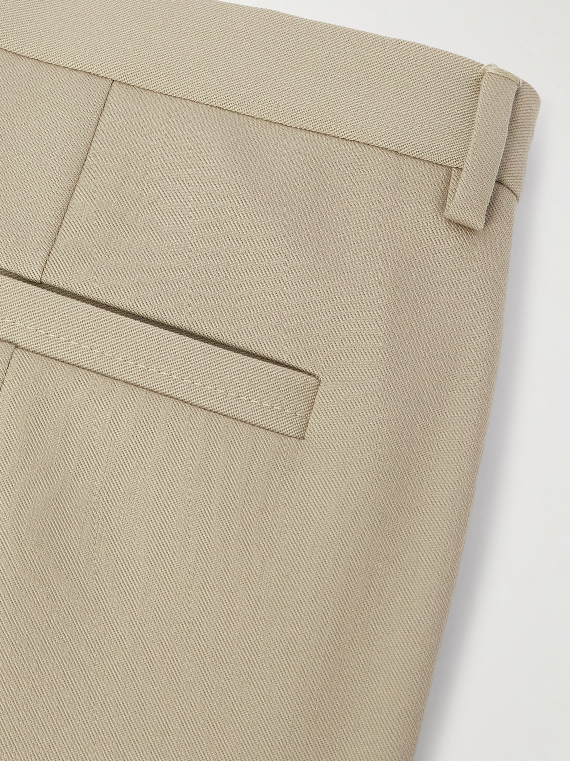 Incotex Straight-leg Pleated Wool-gabardine Trousers In Neutral