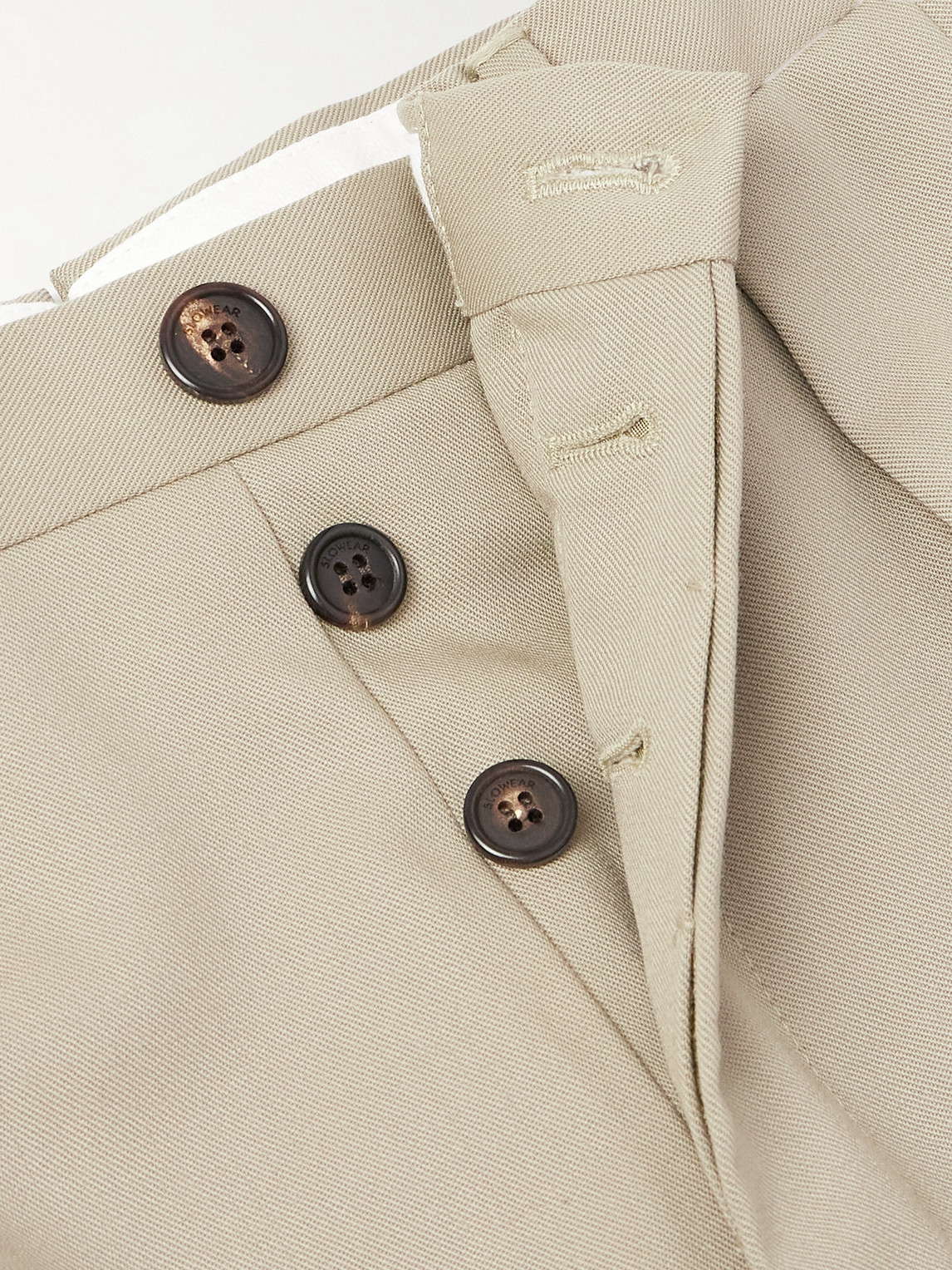 Incotex Straight-leg Pleated Wool-gabardine Trousers In Neutral