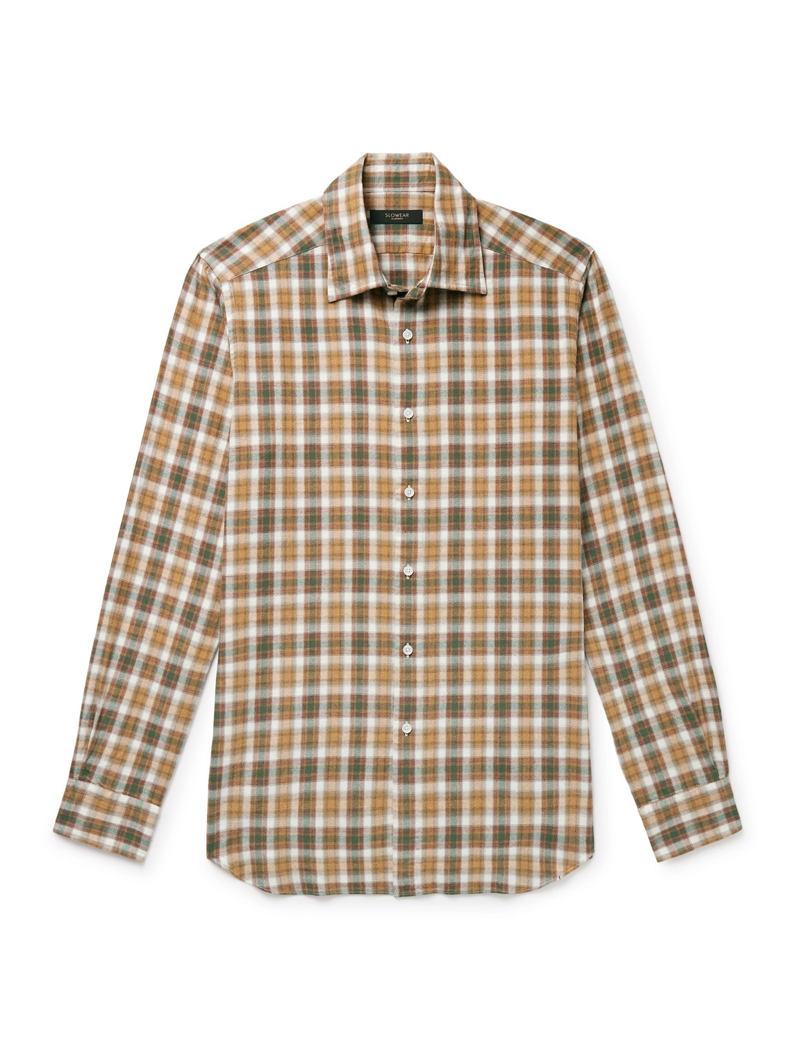 Glanshirt Slim-Fit Checked Cotton-Flannel Shirt