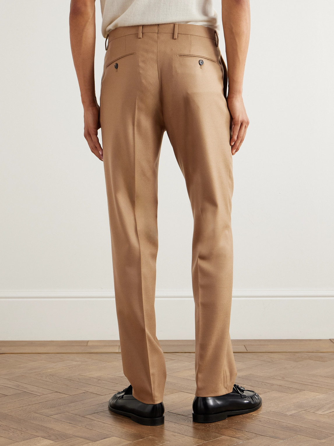 Incotex Slim-fit Wool And Cashmere-blend Twill Suit Trousers In Neutral