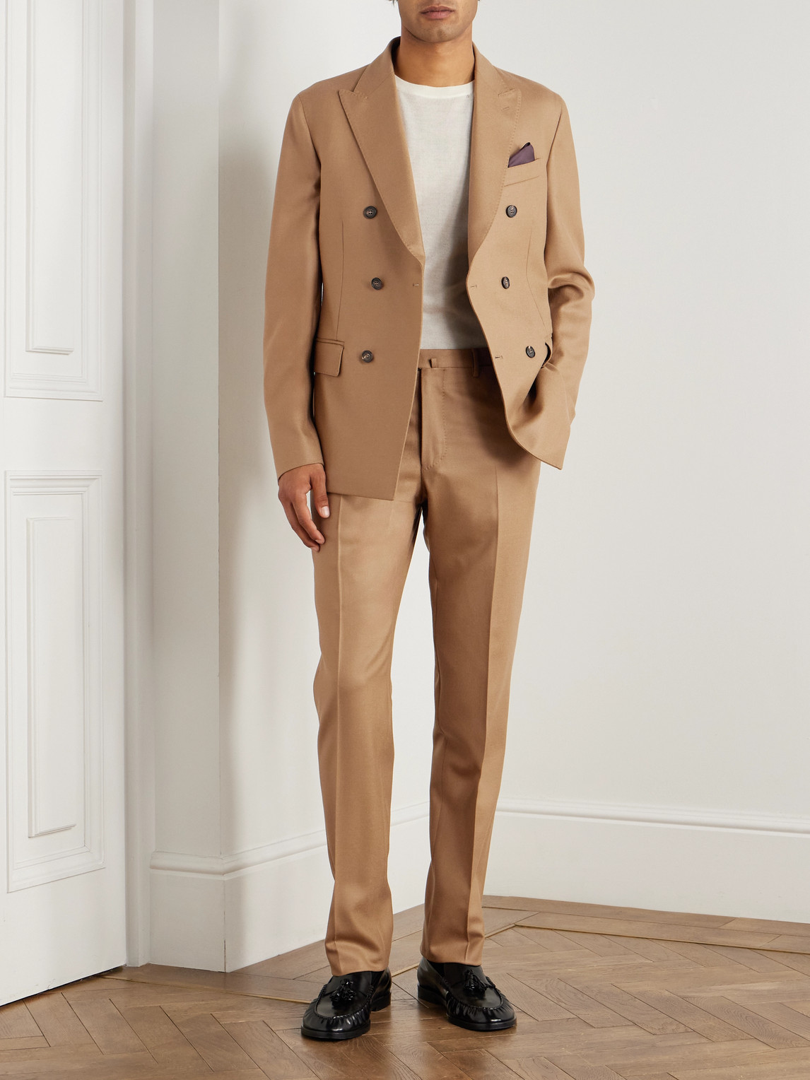 Incotex Slim-fit Wool And Cashmere-blend Twill Suit Trousers In Neutral