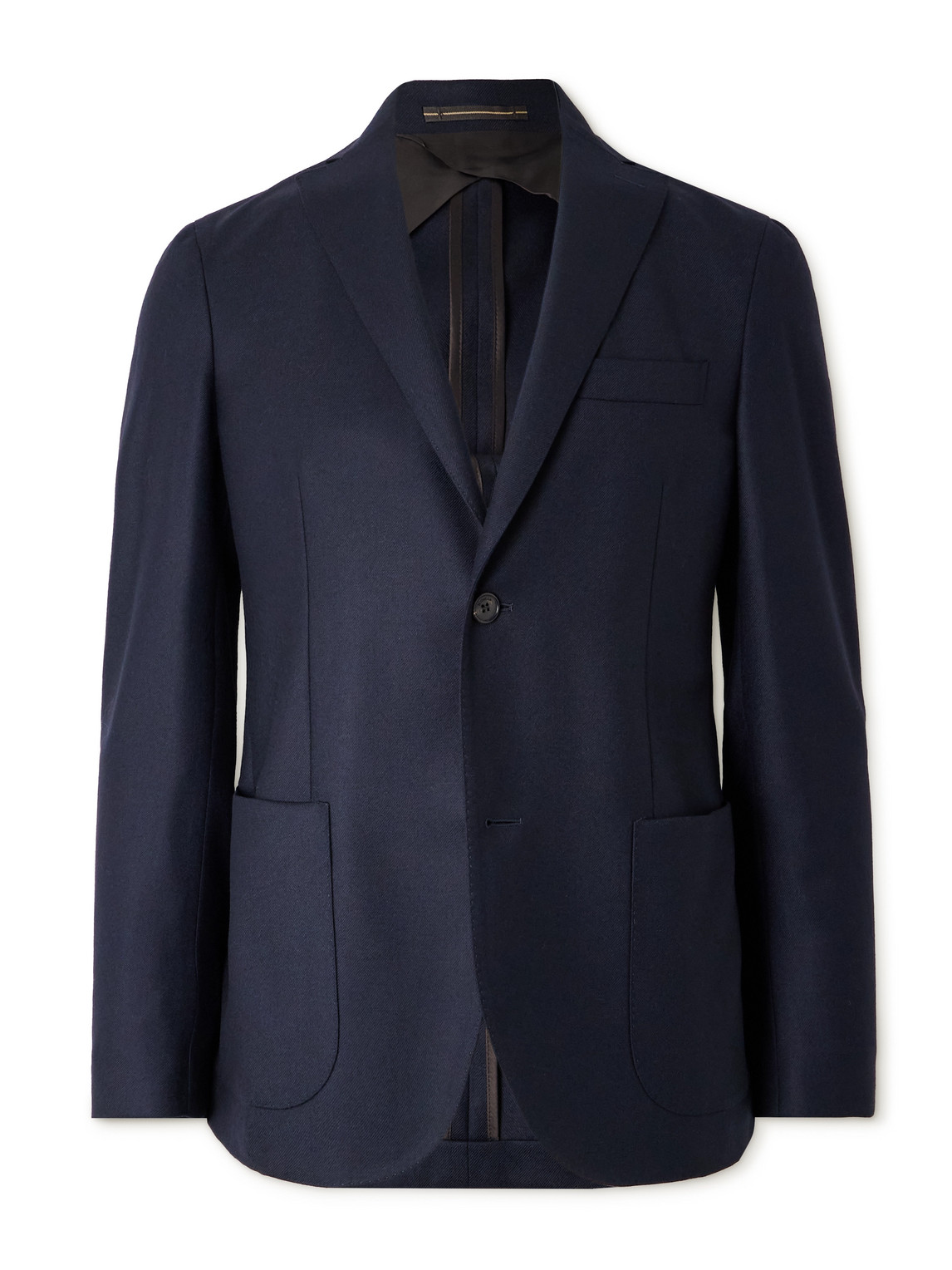 Incotex Wool And Cashmere-blend Flannel Blazer In Blue