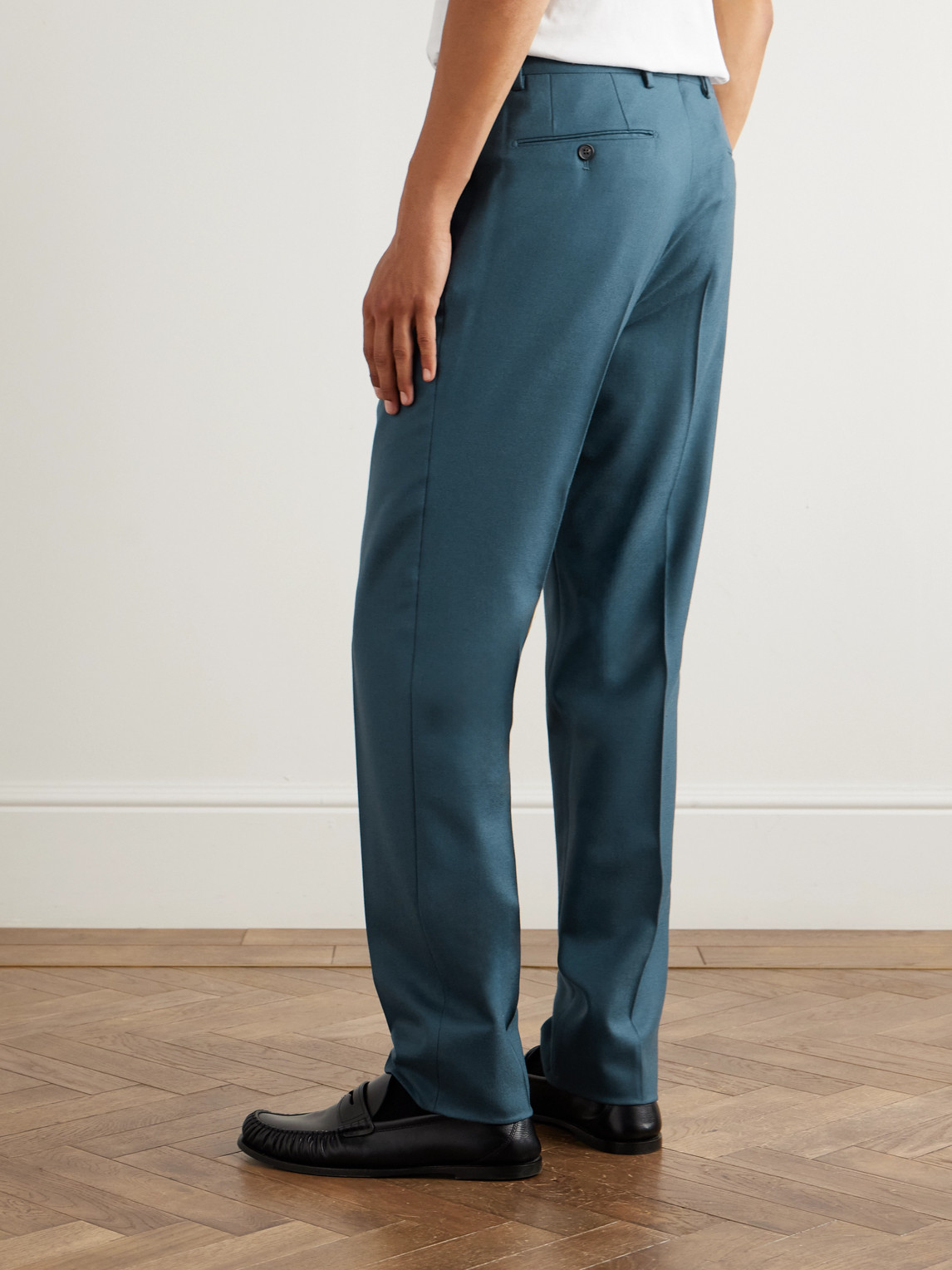 Incotex Slim-fit Wool And Cashmere-blend Twill Suit Trousers In Blue