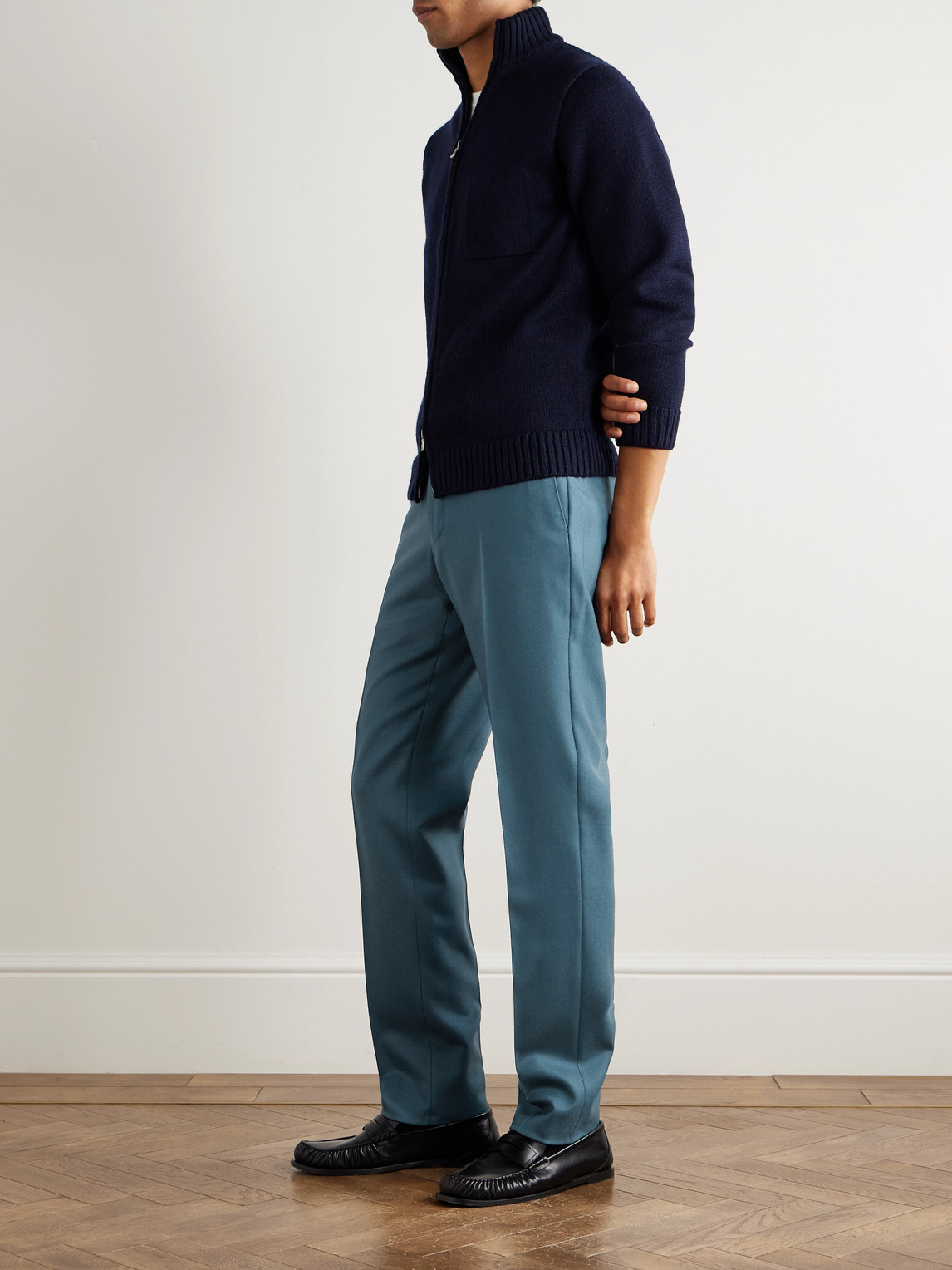 Incotex Slim-fit Wool And Cashmere-blend Twill Suit Trousers In Blue