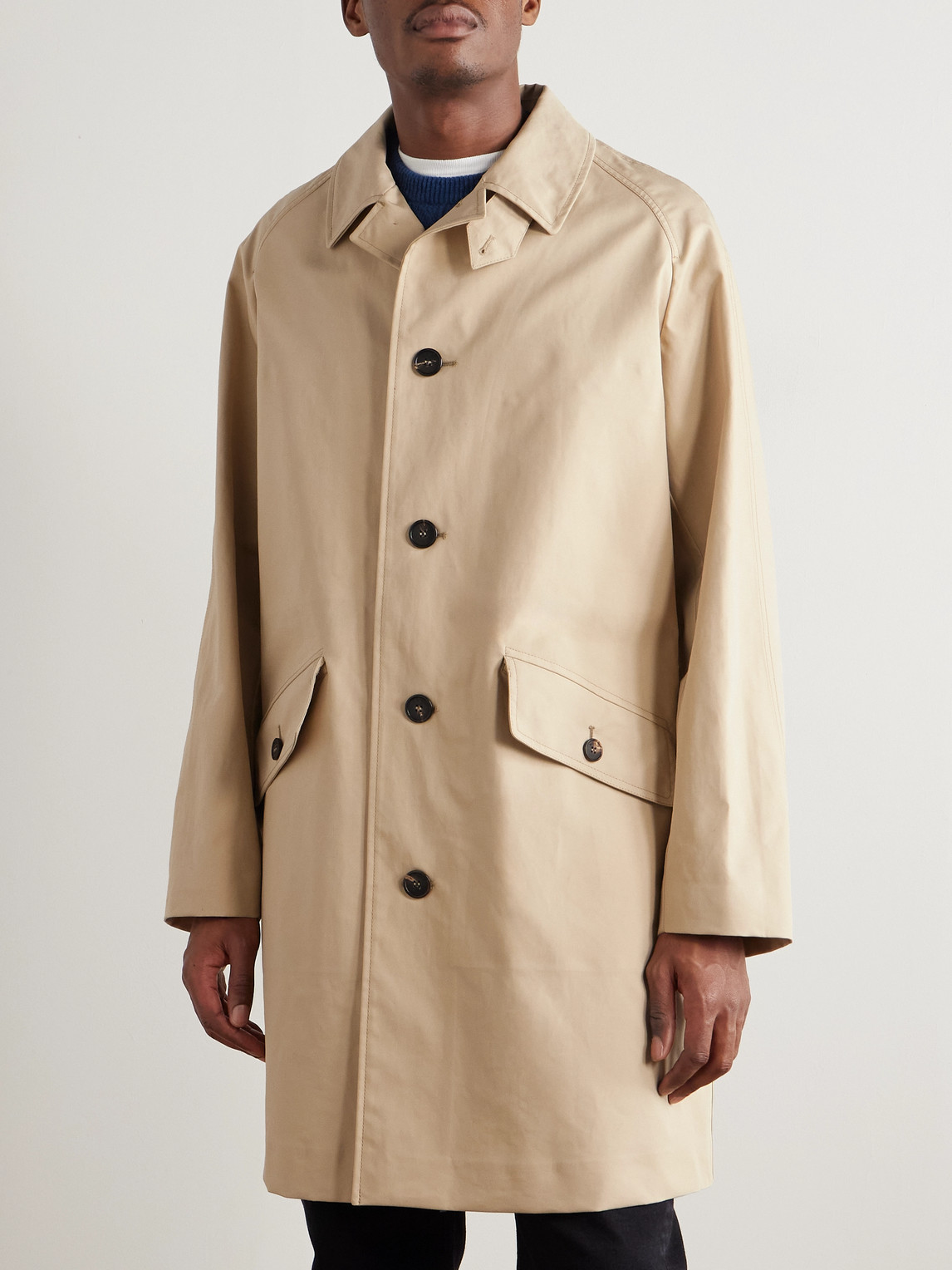 Incotex Teknosartorial Coated-cotton Coat In Neutral