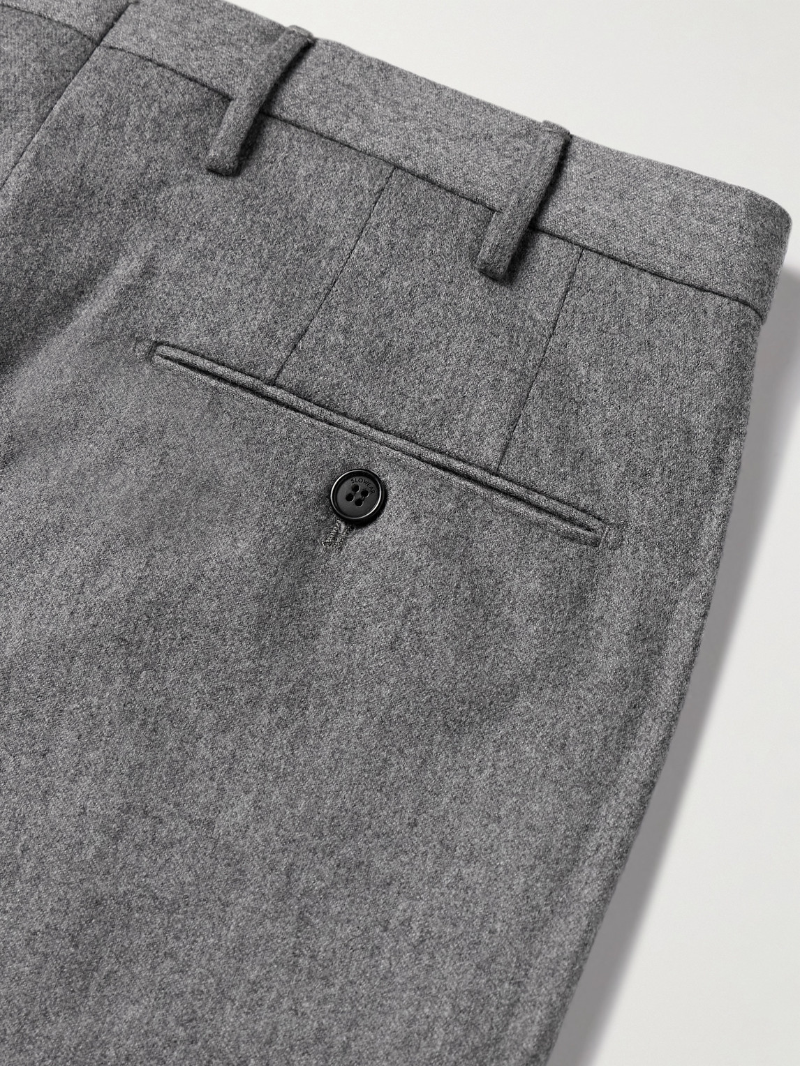 Incotex Slim-fit Wool-blend Flannel Trousers In Gray