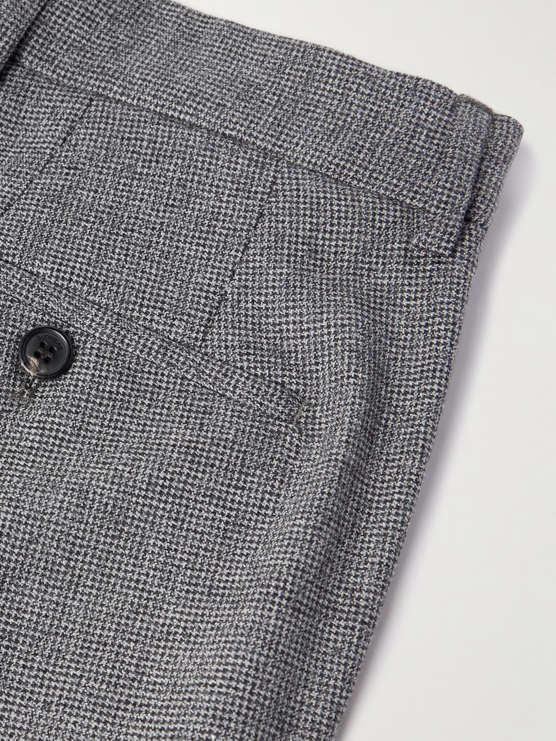 Incotex Slim-fit Tapered Virgin Wool-blend Houndstooth Trousers In Gray