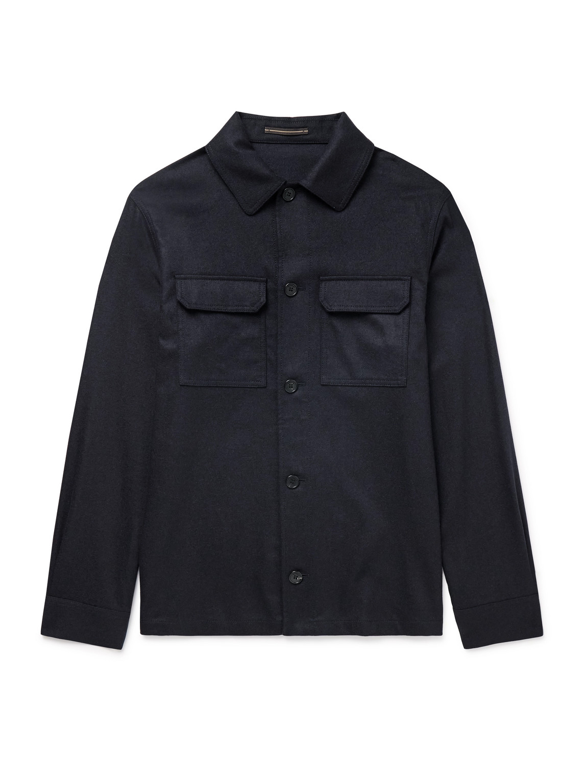 Incotex Virgin Wool-blend Felt Overshirt