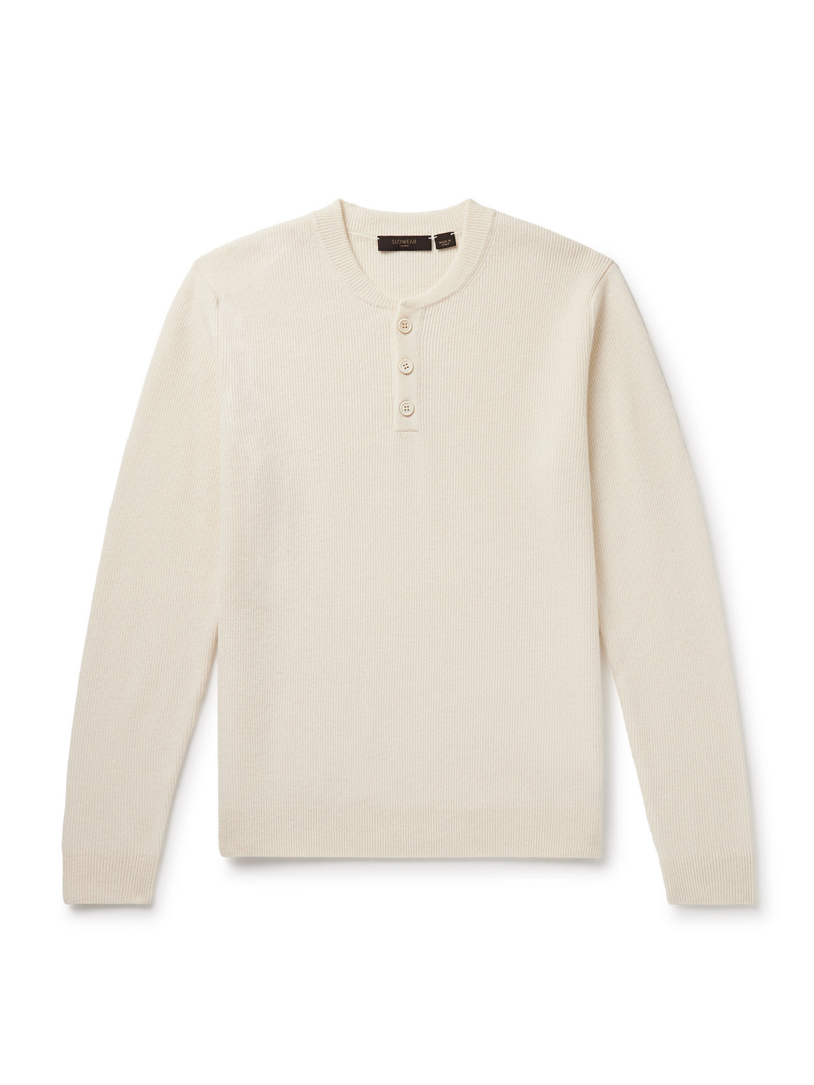 Incotex Zanone Slim-fit Ribbed Virgin Wool Henley T-shirt In Burgundy