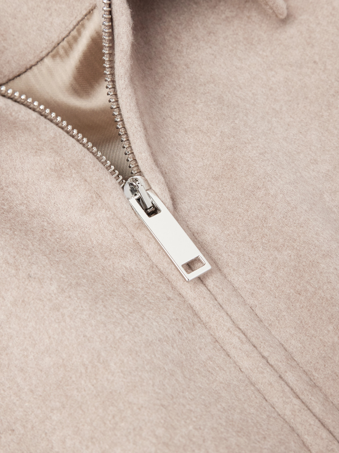 Incotex Virgin Wool-blend Bomber Jacket In Neutral