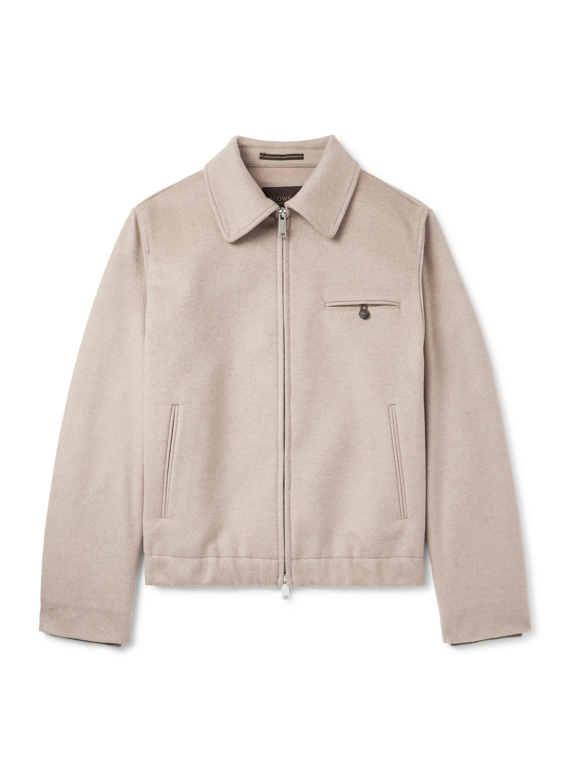 Incotex Virgin Wool-blend Bomber Jacket In Neutral