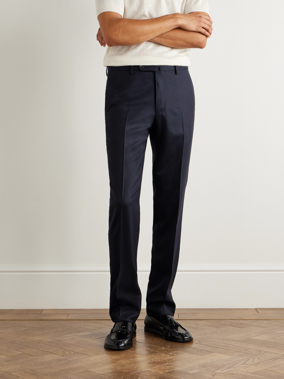 Incotex Slim-fit Wool And Cashmere-blend Twill Suit Trousers In Blue