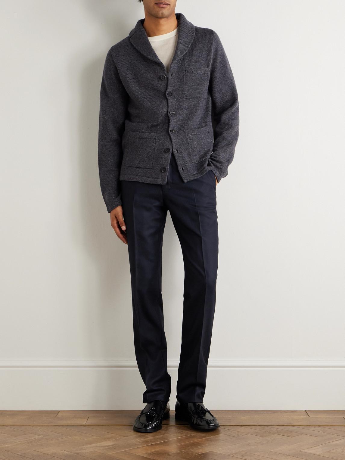 Incotex Slim-fit Wool And Cashmere-blend Twill Suit Trousers In Blue