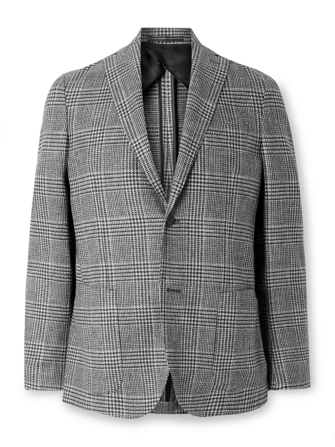 Incotex Prince Of Wales Checked Virgin Wool, Cotton And Linen-blend Blazer