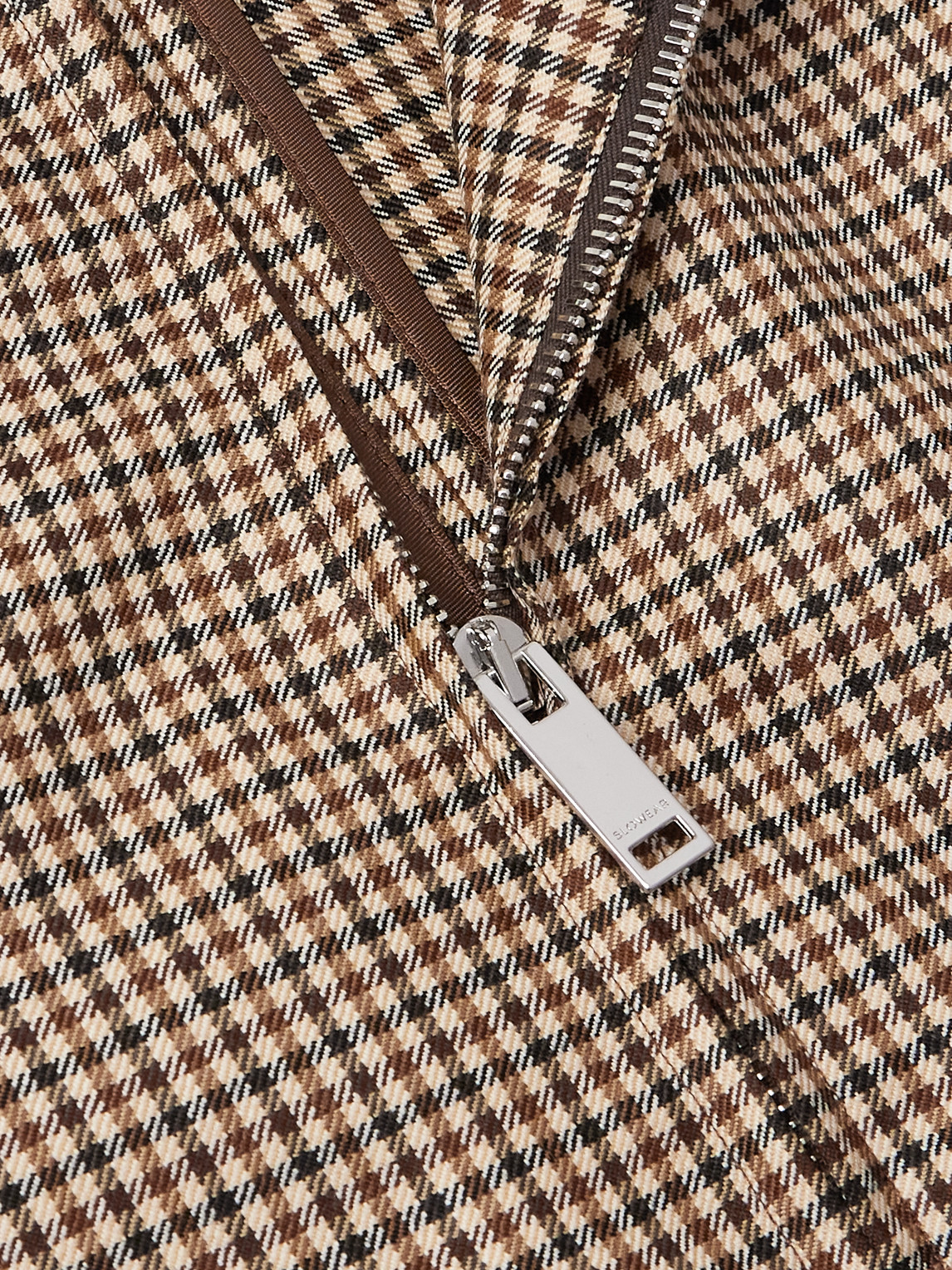 Incotex Checked Wool Blouson Jacket In Brown