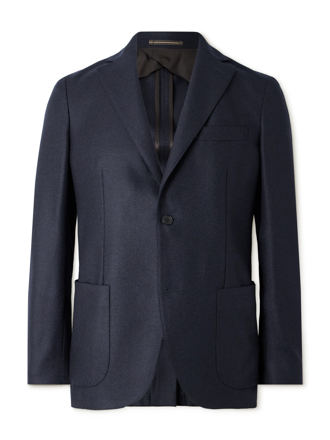 Incotex Wool And Cashmere-blend Flannel Blazer In Blue