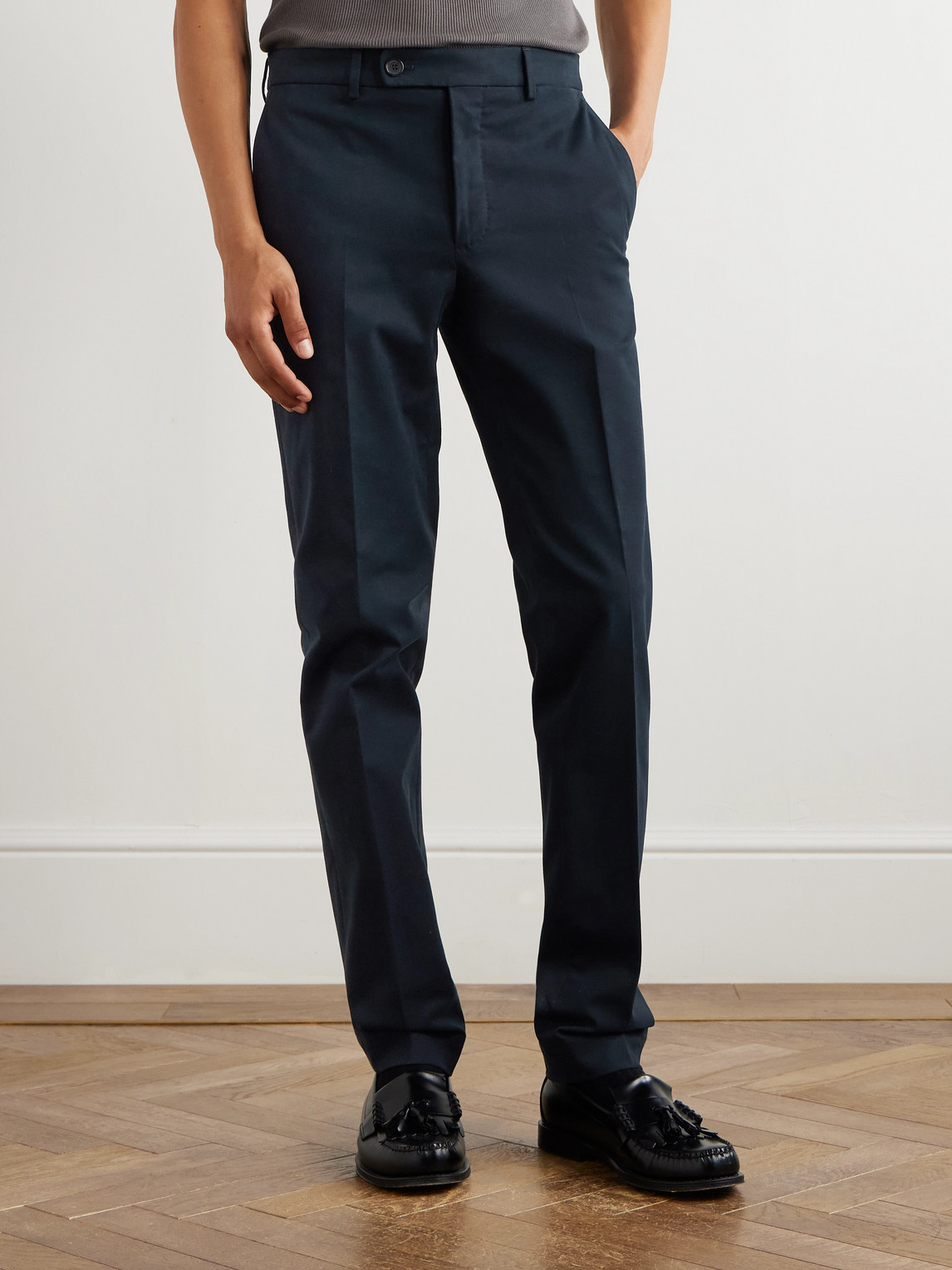 Incotex Venezia 1951 Cotton And Linen Slim Fit Pants In Blue