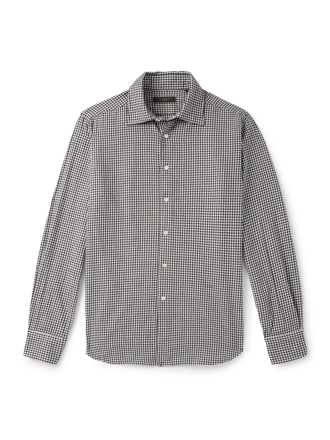 Slim-Fit Gingham Cotton-Flannel Shirt
