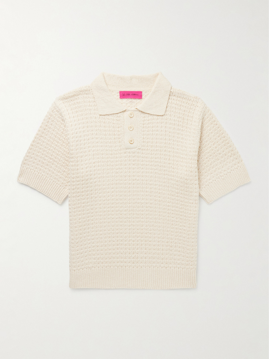 Nora Lite Waffle-Knit Cotton Polo Shirt