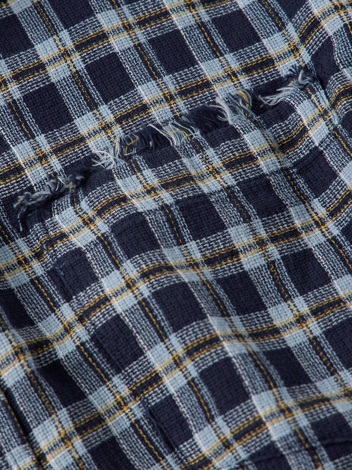 The Elder Statesman Dune Plaid Beach Button-up Shirt In Blue
