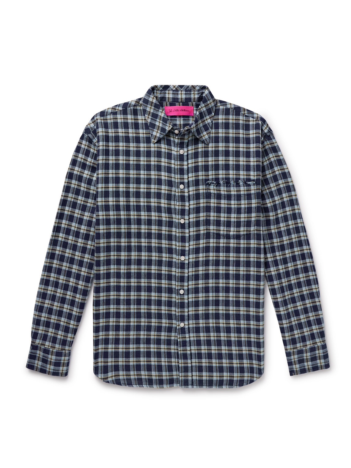 The Elder Statesman Dune Plaid Beach Button-up Shirt In Blue