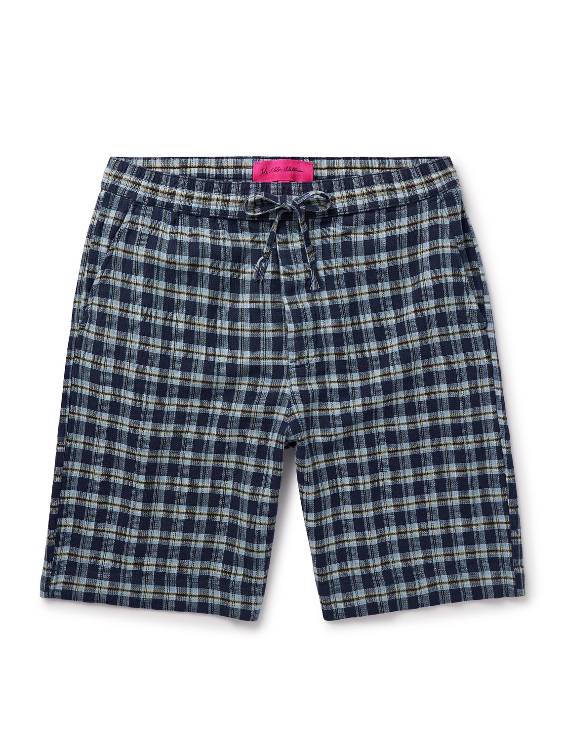 Dune Straight-Leg Checked Cotton Drawstring Shorts
