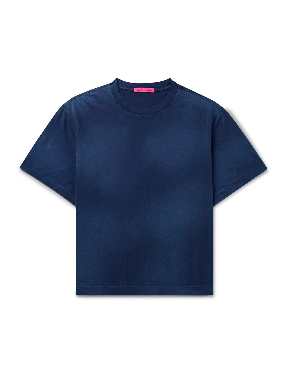 The Elder Statesman Sunbleached Cotton And Cashmere-blend Jersey T-shirt In Blue