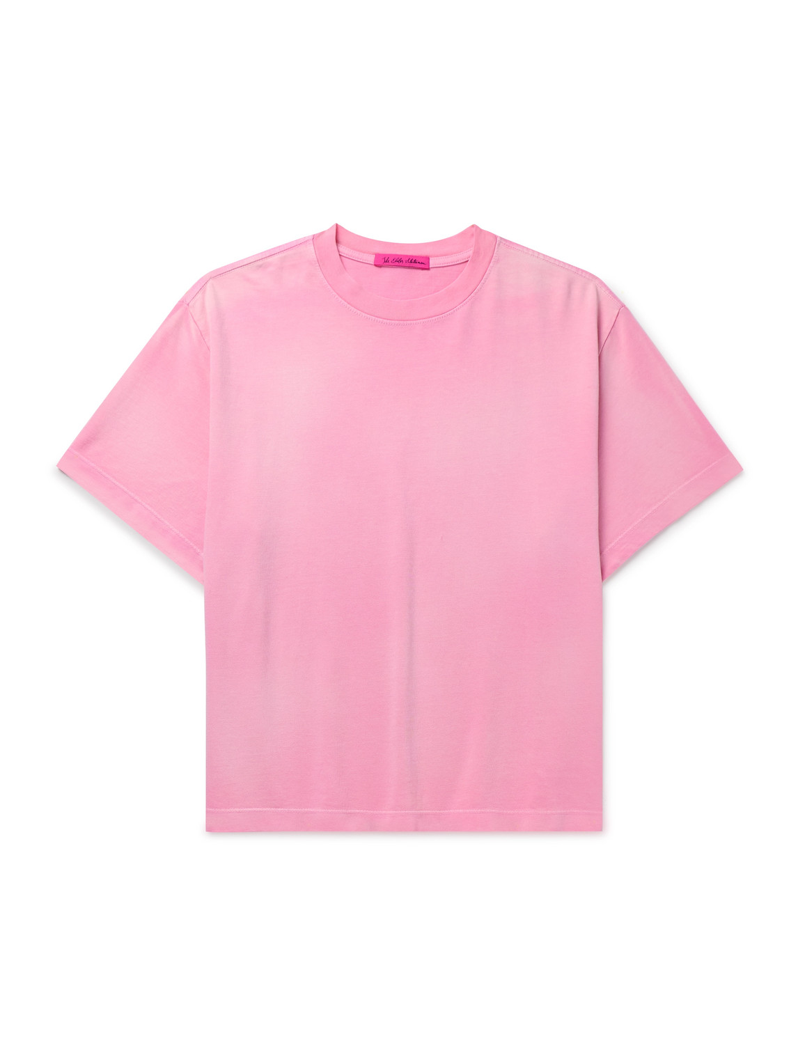 The Elder Statesman Sunbleached Cotton And Cashmere-blend Jersey T-shirt In Pink