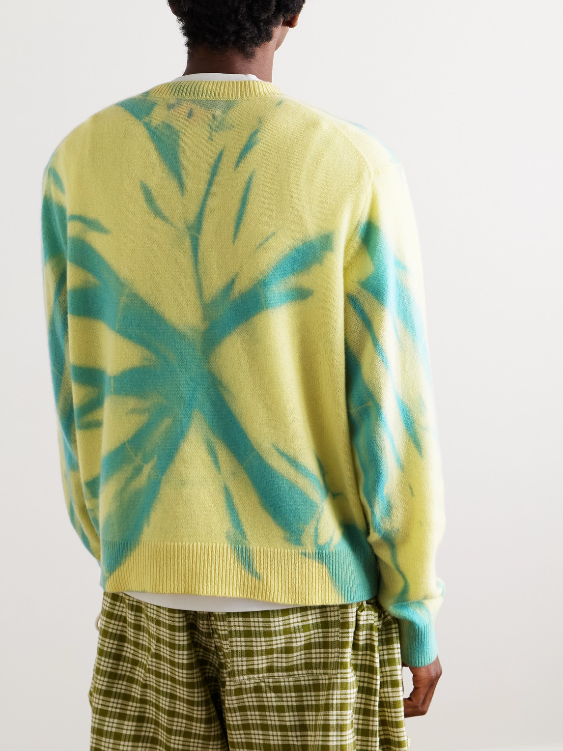The Elder Statesman Mythic Tranquility Tie-dyed Cashmere Sweater In Yellow