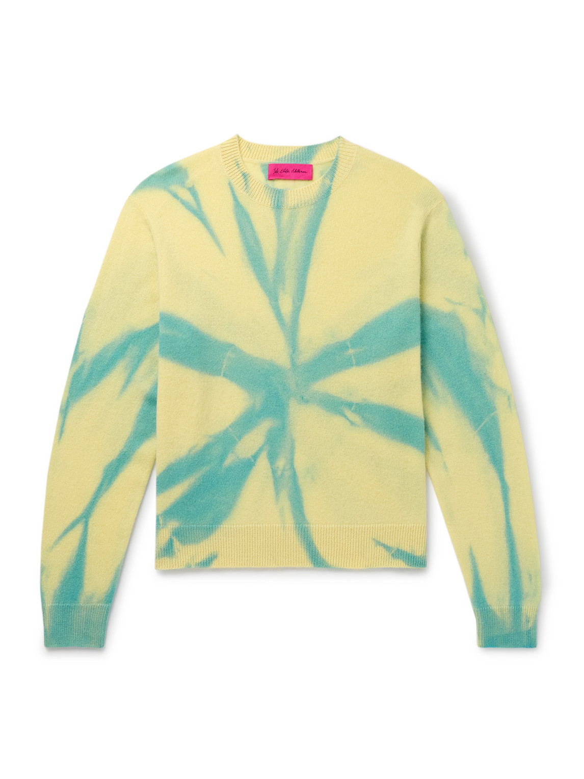 The Elder Statesman Mythic Tranquility Tie-dyed Cashmere Sweater In Yellow