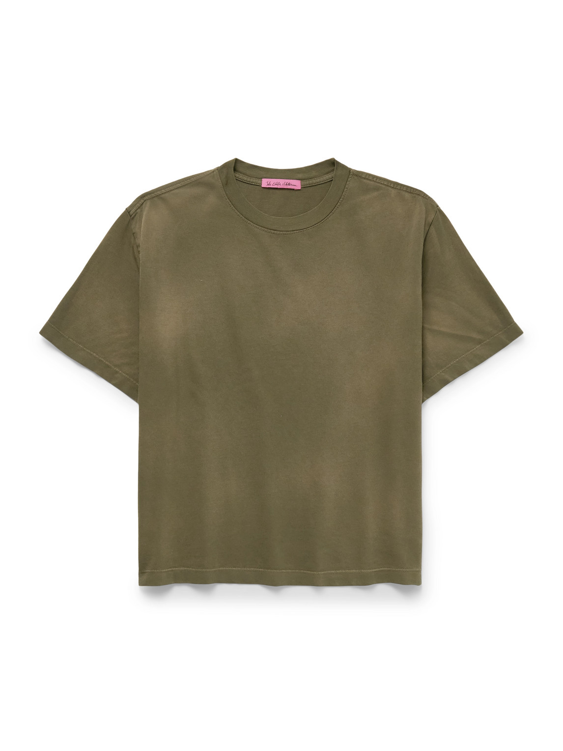 The Elder Statesman Sunbleached Cotton And Cashmere-blend Jersey T-shirt In Green