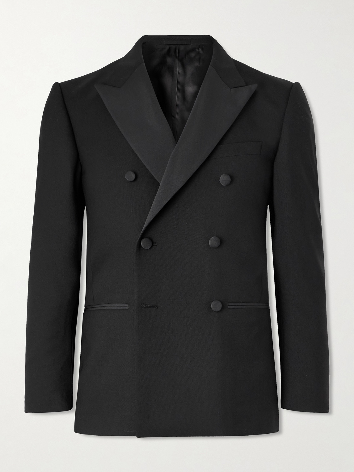 MR P. Double-Breasted Slim-Fit Satin-Trimmed Virgin Wool-Twill Tuxedo Jacket - Men