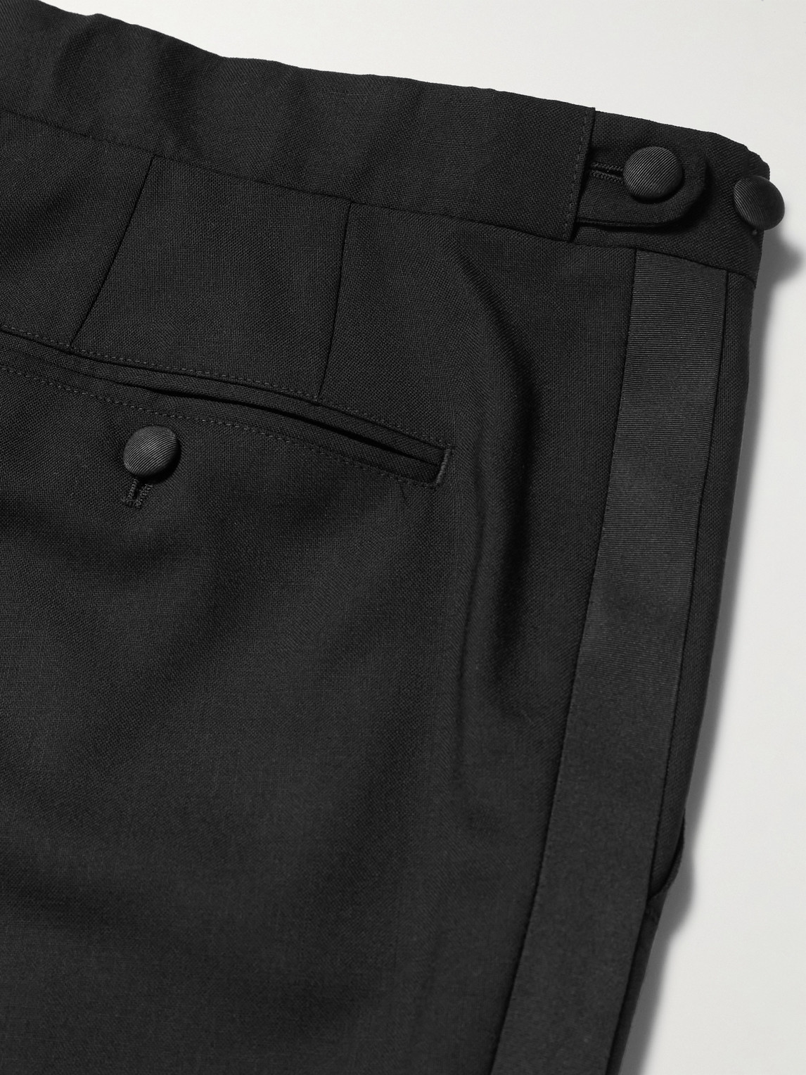 Mr P. - Slim-Fit Twill-Trimmed Wool Tuxedo Trousers
