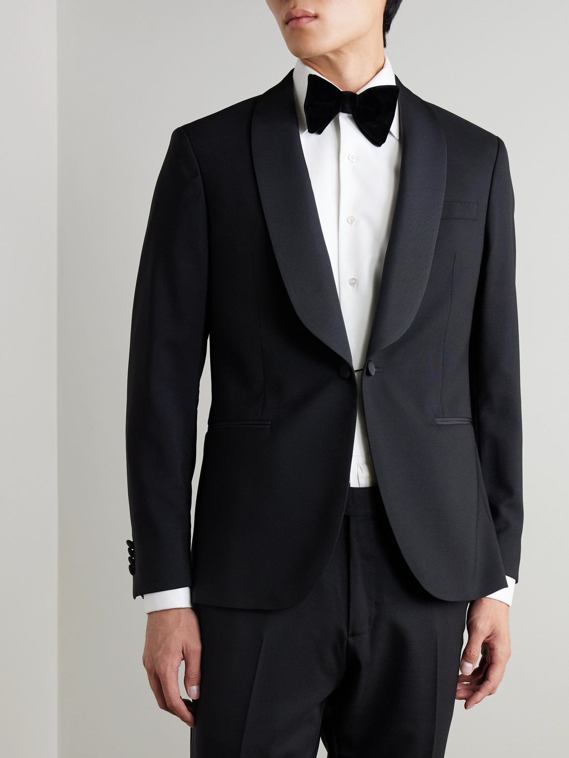 Mr P. - Slim-Fit Satin-Trimmed Wool Tuxedo Jacket