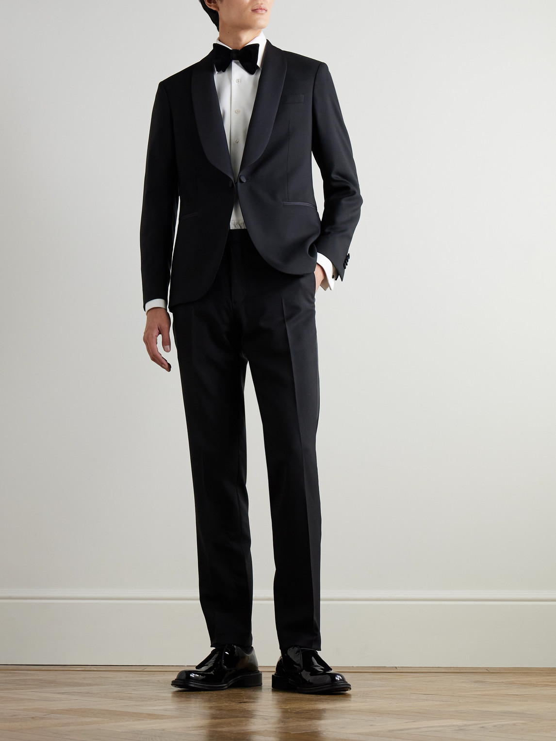 Mr P. - Slim-Fit Satin-Trimmed Wool Tuxedo Jacket