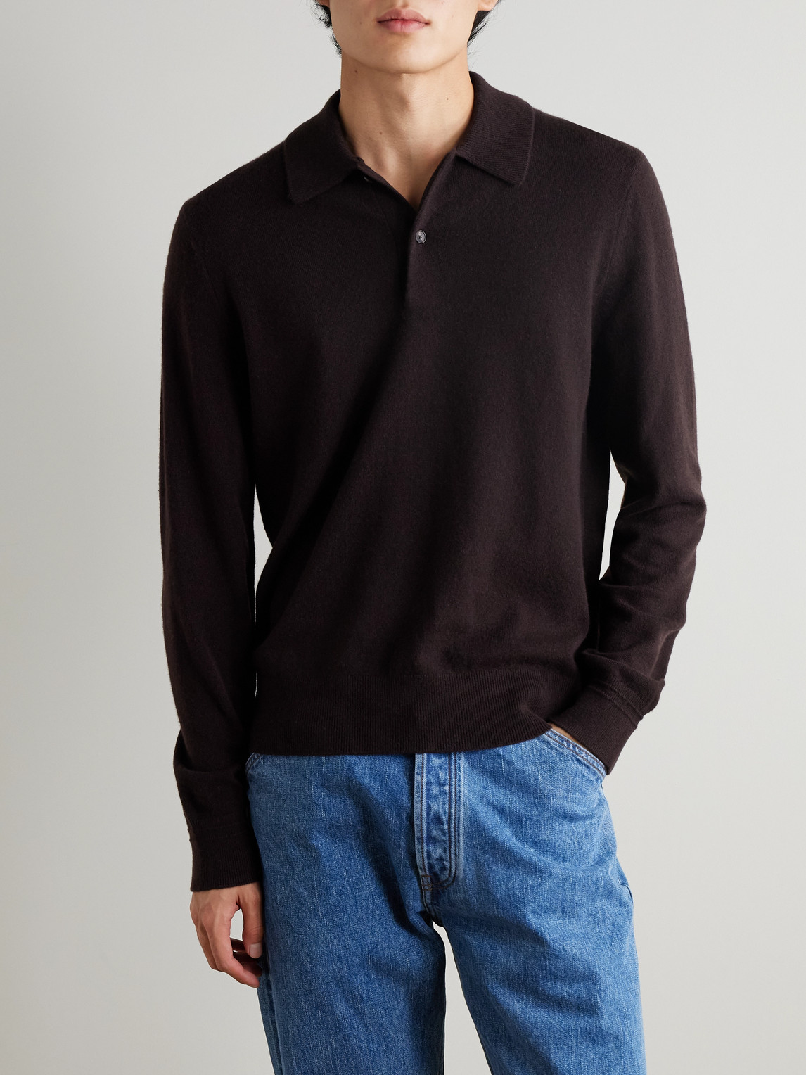  Mr P. - Cliff Cashmere Polo Shirt - Men - Brown - Xs 