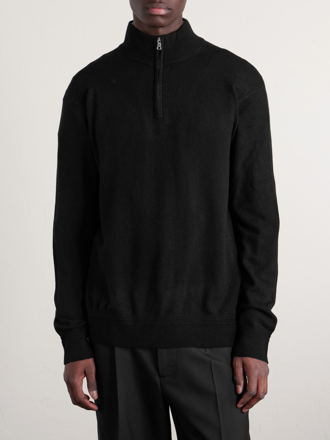  Mr P. - James Cashmere Half-zip Sweater - Men - Black - Xs 