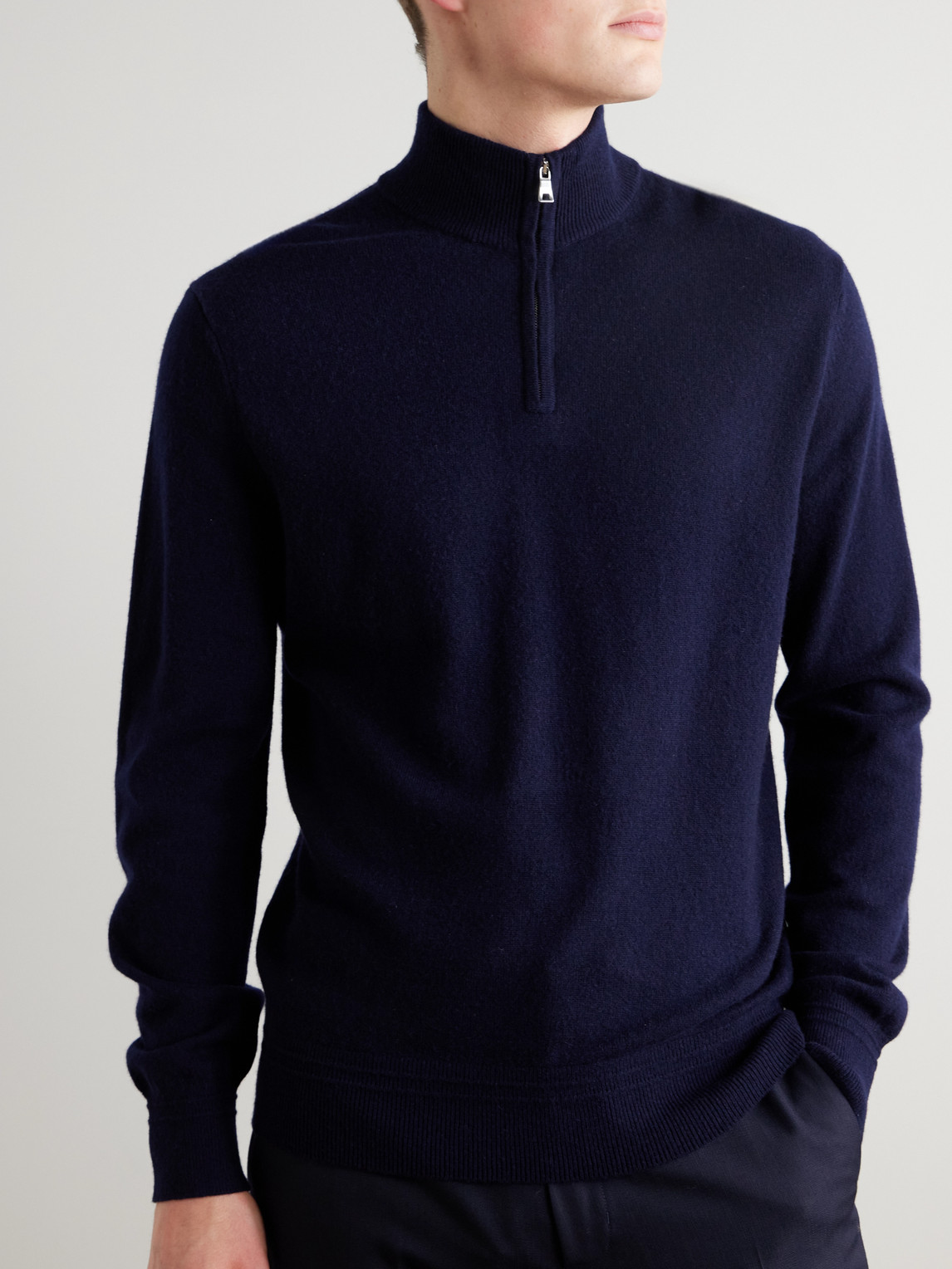 Mr P. - James Cashmere Half-zip Sweater - Men - Blue - Xs 