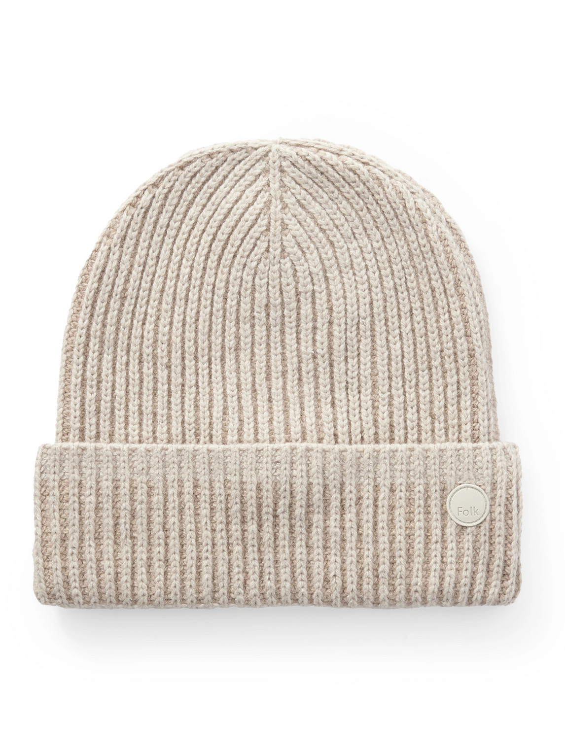 Folk Ribbed Wool-blend Beanie In Neutral