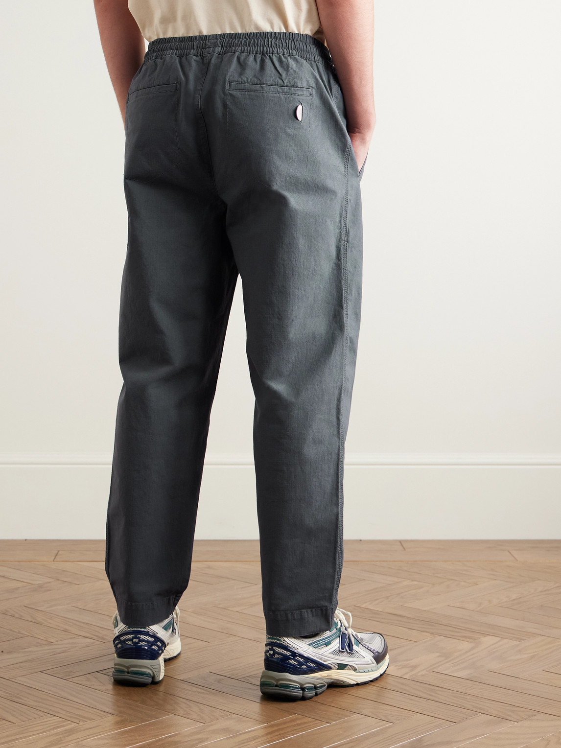 Folk Assembly Tapered Cotton-blend Ripstop Trousers In Gray