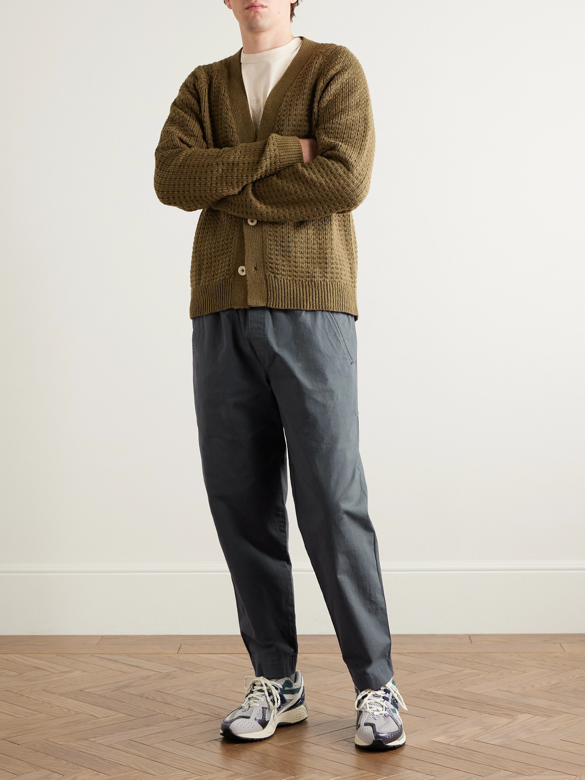 Folk Assembly Tapered Cotton-blend Ripstop Trousers In Gray