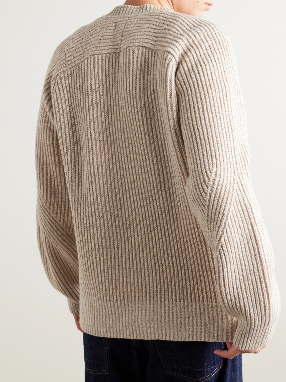 Folk Ribbed Wool-blend Sweater In Neutral