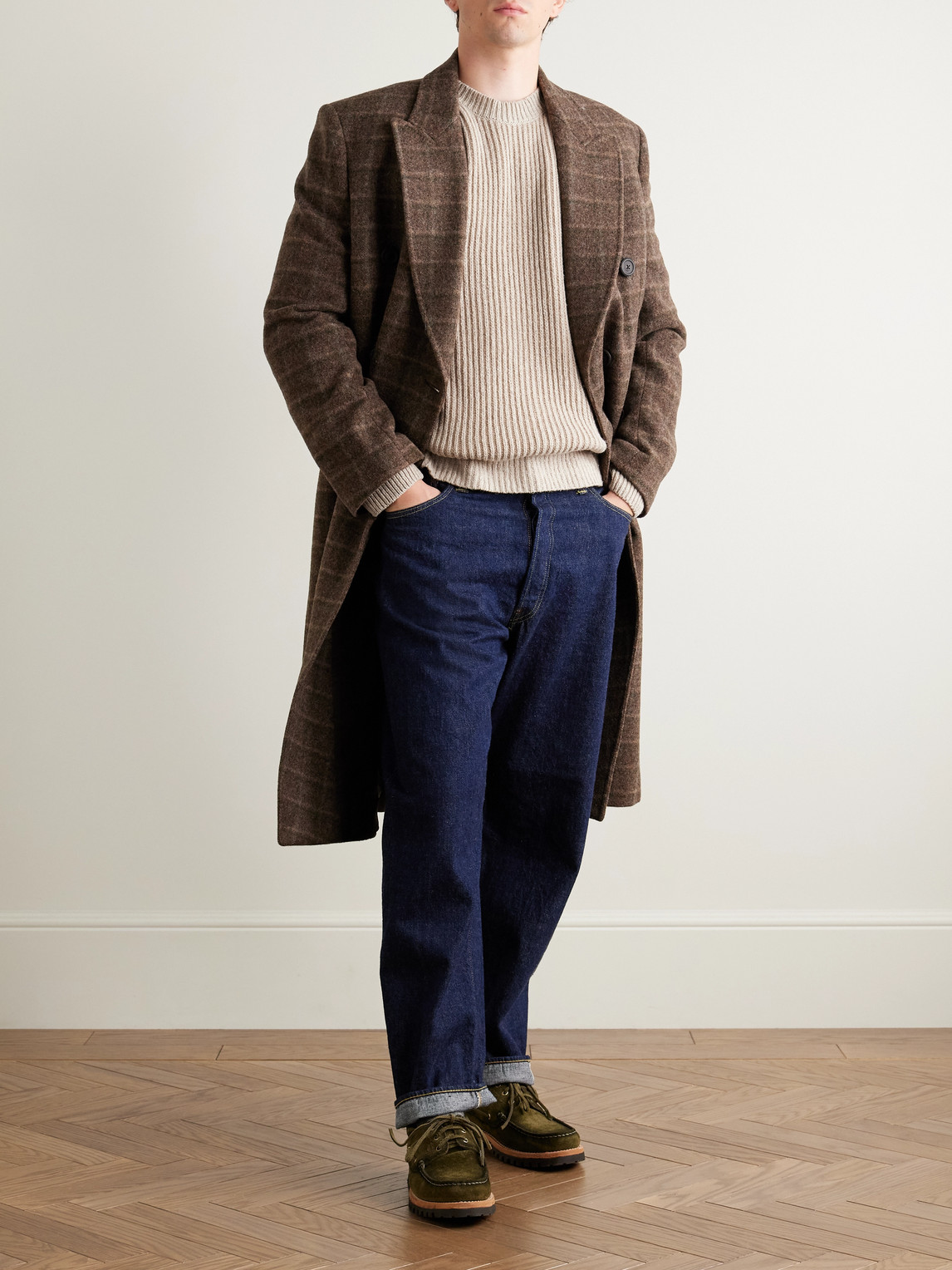Folk Ribbed Wool-blend Sweater In Neutral
