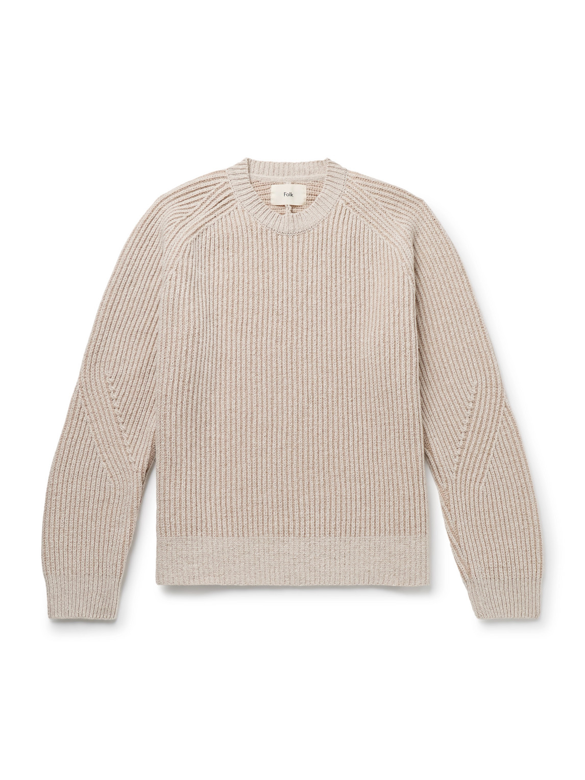 Folk Ribbed Wool-blend Sweater In Neutral