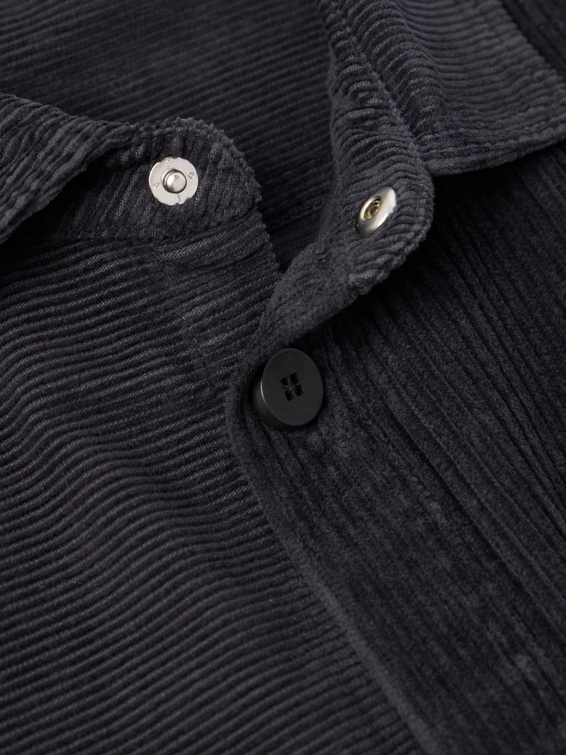 Folk Cotton-corduroy Jacket In Black